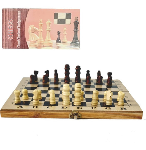 Imagen 4 de 10 de Juego De Mesa Ajedrez Damas Backgammon Madera 3 En 1 Viaje