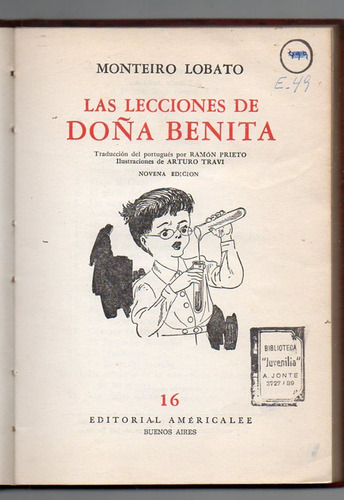 Las Lecciones De Doña Benita - M. Lobato - Antiguo 1963