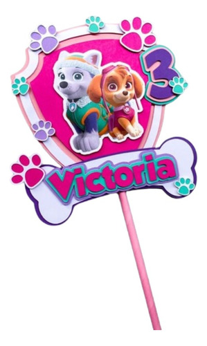 Adorno Paw Patrol Patrulla Canina Decoracion Cumpleaños