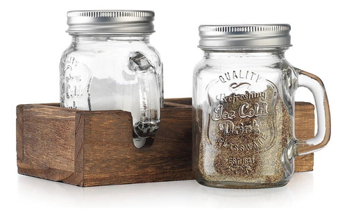 Mason Jar And Pepper Shaker - Juego De Dispensador De C...