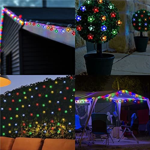 Luces Con Foco De Flor Multi Color Para Navidad 50leds 2 Pcs