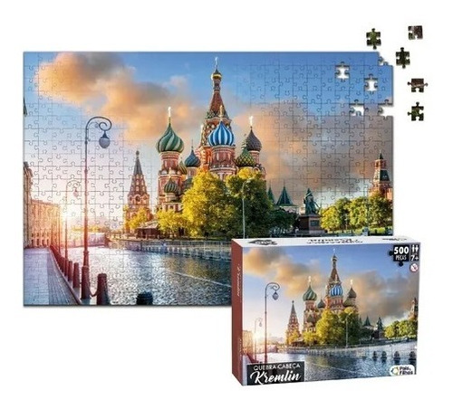 Jogo Quebra Cabeça Puzzle Kremlin Moscou Russia 500 Peças