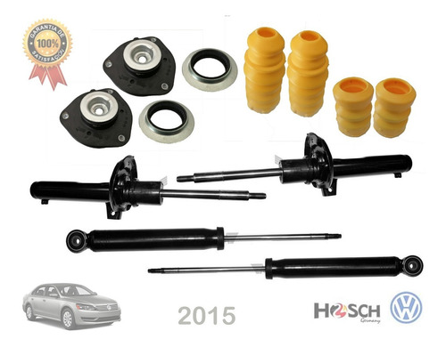 Kit 4 Amortiguadores (55mm) Bases Y Topes Vw Jetta A6,a8 