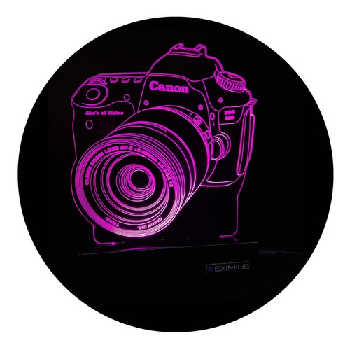 Velador Moderno  Camara 3d Lampara Luz Led Regalo Fotografos