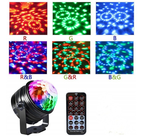Imagen 2 de 7 de Bola Discoteca Luz Mini Magia De Cristal Bola, Luz Del Disco