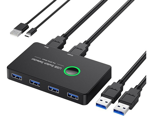 Usb 3.0 Switch,conmutador Usb Hub Con 2 Entradas Y 4 Salidas