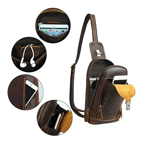 Leathario Bolso Bandolera De Piel Para Hombre Env o gratis