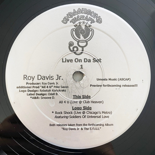 Roy Davis Jr. - Live On Da Set 1 - Vinilo Nm/ex Deep House