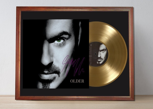 George Michael Older Tapa Firmada Lp Disco Oro En Cuadro