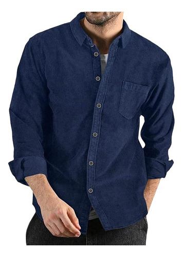 Camisa De Manga Larga Con Botones De Pana Para Otoño-inviern