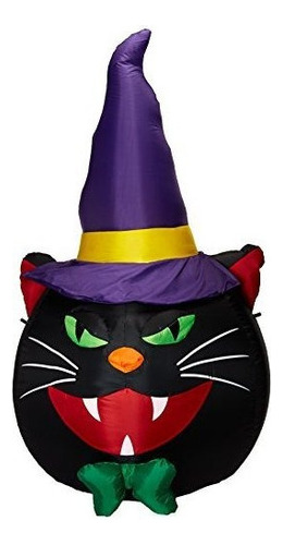 Bzb Bienes 4 Pies Iluminado Halloween Inflable Gato Negro Co