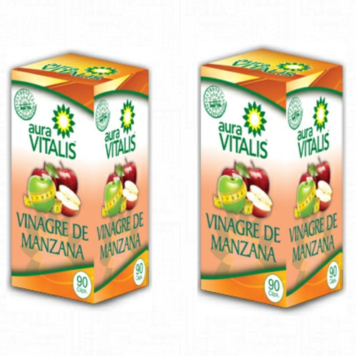 Vinagre De Manzana 2 Frasco 90 Caps C/u Lecitina De Soya A.v