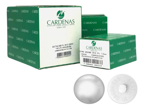 Botão Bombê Para Forrar Cardenas Branco 144 Unidades 16mm