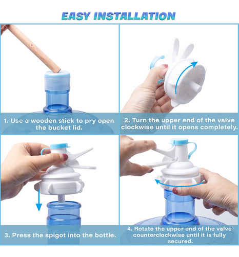 Tapa Para Garrafón Válvulas Dispensadoras Reutilizable 2pcs
