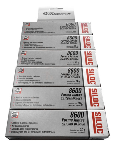 Siloc Forma Juntas 8600 Silicona Oximica Gris X 30gr X 6 Un