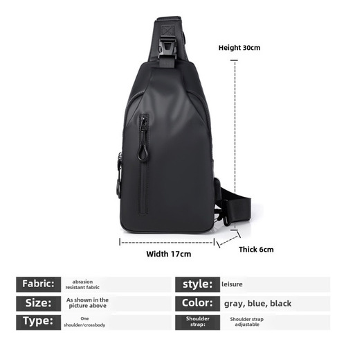 Bolso De Pecho Sencillo For Hombre, De Un Solo Hombro.