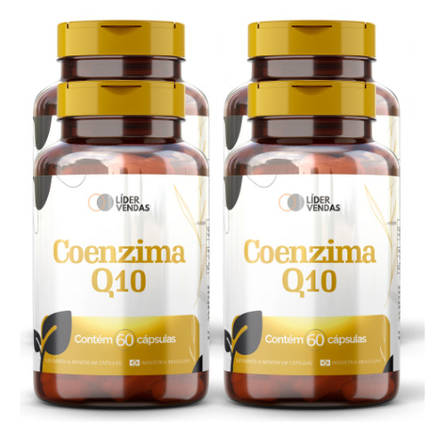 Coenzima Q10 - 60 Cáps 500mg - Kit Com 4 Potes