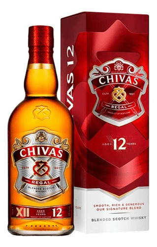 Wisky Chivas  Regalo 12 Años Litro Originales Duty Free