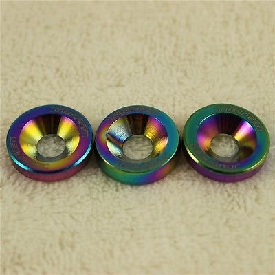 Cromo De Neo Cnc Billet Aluminio Guardabarros Arandela Perno