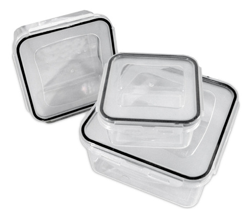 Set De 3 Contenedores Plástico Freezer Microondas Libre Bpa