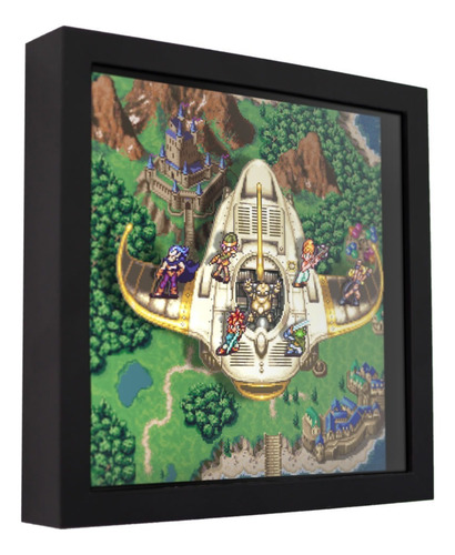Chrono Trigger Shadow Box Diorama Cuadro Madera Vidrio M2