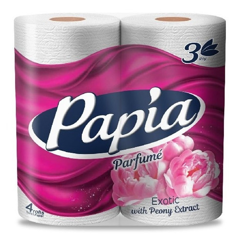 Papel Higienico Blanco Papia Triple Hoja Perfumado 4 Rollos