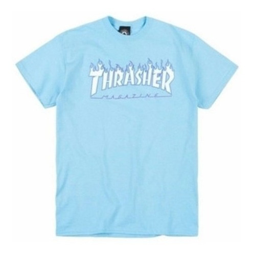 Remera Thrasher Flame Sky Original 100% Algodón