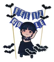 Comprar Cake Toppers 2d Personalizado De Merlina + 10 Mini Toppers