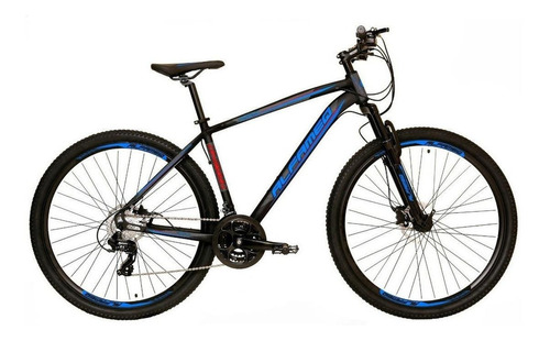 Mountain bike Alfameq Nacional Tirreno aro 29 19" 24v freios de disco hidráulico cor preto/azul/vermelho