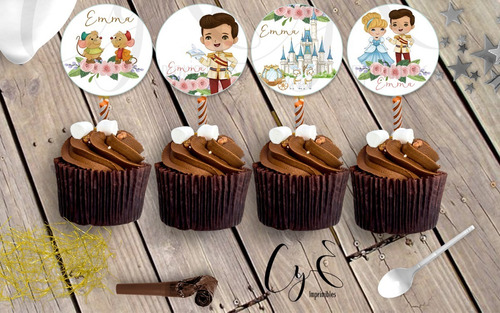 Mini Kit Imprimible Cenicienta Acuarela + Inv Digital