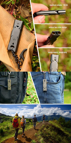 M Llavero Con Silbato De Alto Decibelio, Accesorio De Acero