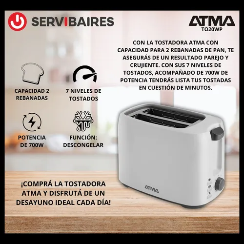 Tostadora El ctrica 7 Niveles Atma To20wp 700w Color Blanco