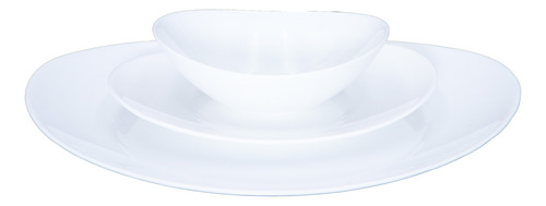 Vajilla De 12 Pzs Moderna De Vidrio Opal Lucerna 4 Personas Blanco Lucerna