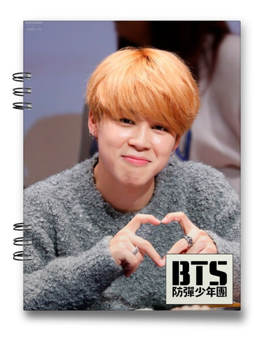 Imagen 4 de 6 de Bts Cuaderno Jimin 15x20 Cms Mediacarta 100 Hojas Cuadros