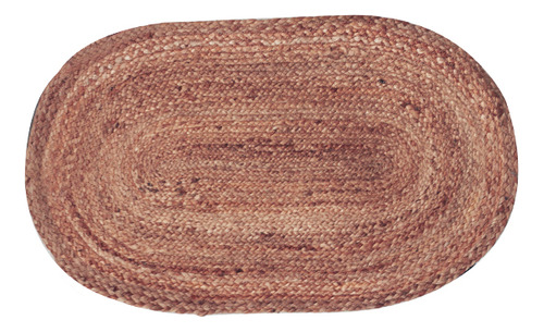 Tapete De Juta Trançado Oval Marrom 80x50 Cm