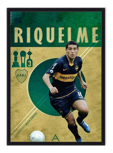 Cuadro Enmarcado - Poster Juan Román Riquelme - Fútbol 