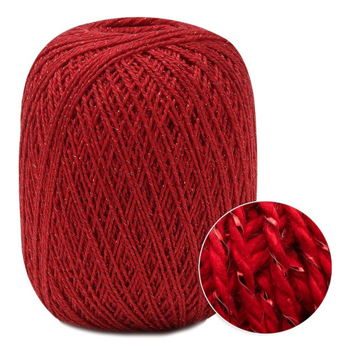 Linha Anne Brilho Circulo 150g 500mts Tex 301 Crochê Tricô Cor 3402- Vermelho Circulo - Brilho Vermelho