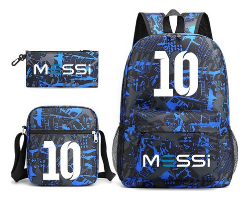 Nueva Mochila Escolar Con Estampado Periférico De Leo Messi