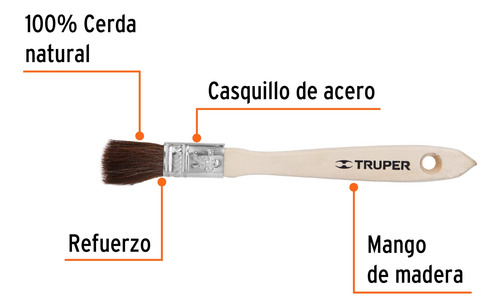 Brocha Pelo De Camello De 1/2 Con Mango De Madera, Truper