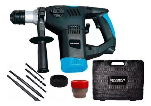 Imagen 2 de 5 de Rotomartillo electroneumático Gamma G1951 negro y celeste frecuencia de 50Hz con 1500W de potencia 220V