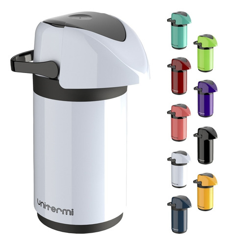 Imagem 2 de 2 de Garrafa Térmica Unitermi Verona 600ml Cores Chá Café Água Chimarrão Tererê Suco Leite Ampola Vidro Com Nota Fiscal