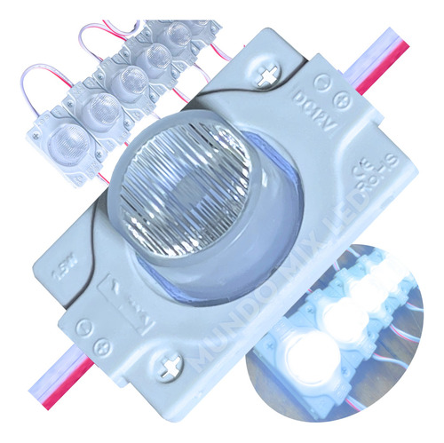 300pçs Módulo Led 12v 3030 1,5w 1-led Frio 6500k Mega Lente