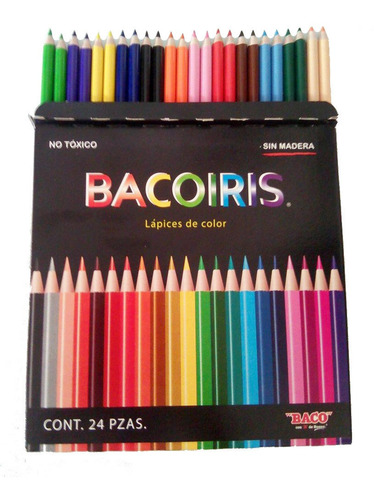 Colores Bacoiris Caja 24 Creyones * Pack 10 Cajas