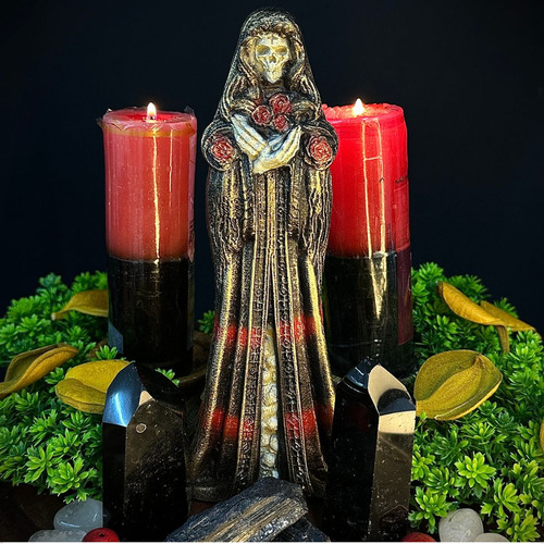 Pomba Gira Rosa Caveira (D) 23 cm - Resina - Umbanda Candomble