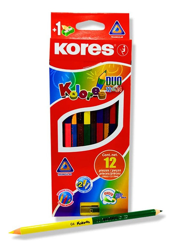 Colores Kores Doble Punta Caja X 12 Und