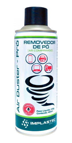 Ar Comprimido Aerossol Implastec Air Duster Pro 400ml 230g