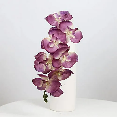 Conjunto De 4 Tallos De Orquídeas Artificiales De Seda, 8 Ca