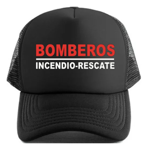 Gorra Negra Bomberos - Unisex - Moda - Rescate Incendio