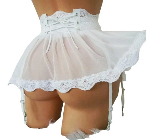 Sexy Minifalda Falda Transparente Con Liguero
