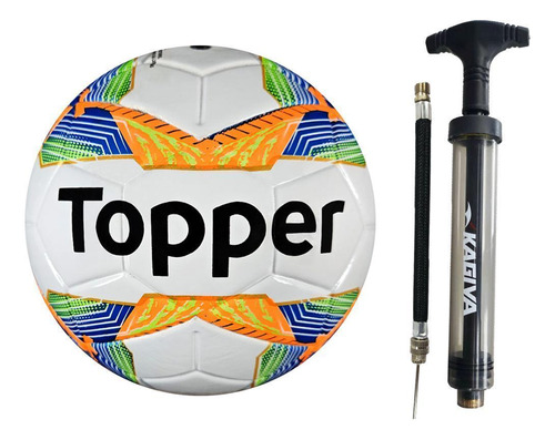 Mini Bola Futebol Topper Samba Oficial Mais Inflador Com